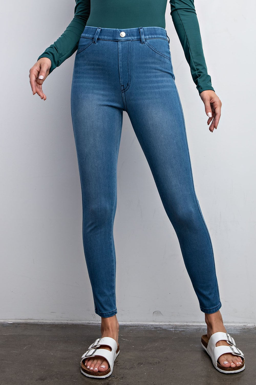 Buy online Blue Solids Mid Rise Jeggings from Jeans & jeggings for Women by  Fck-3 for ₹1019 at 40% off | 2024 Limeroad.com